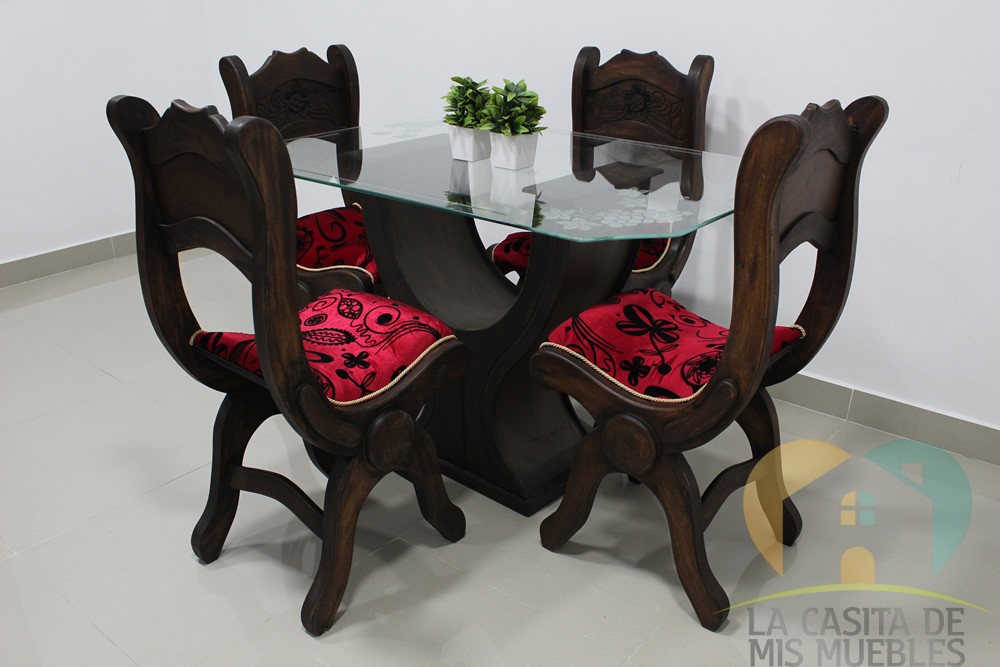 comedor 4pt rustico base y 8l.8